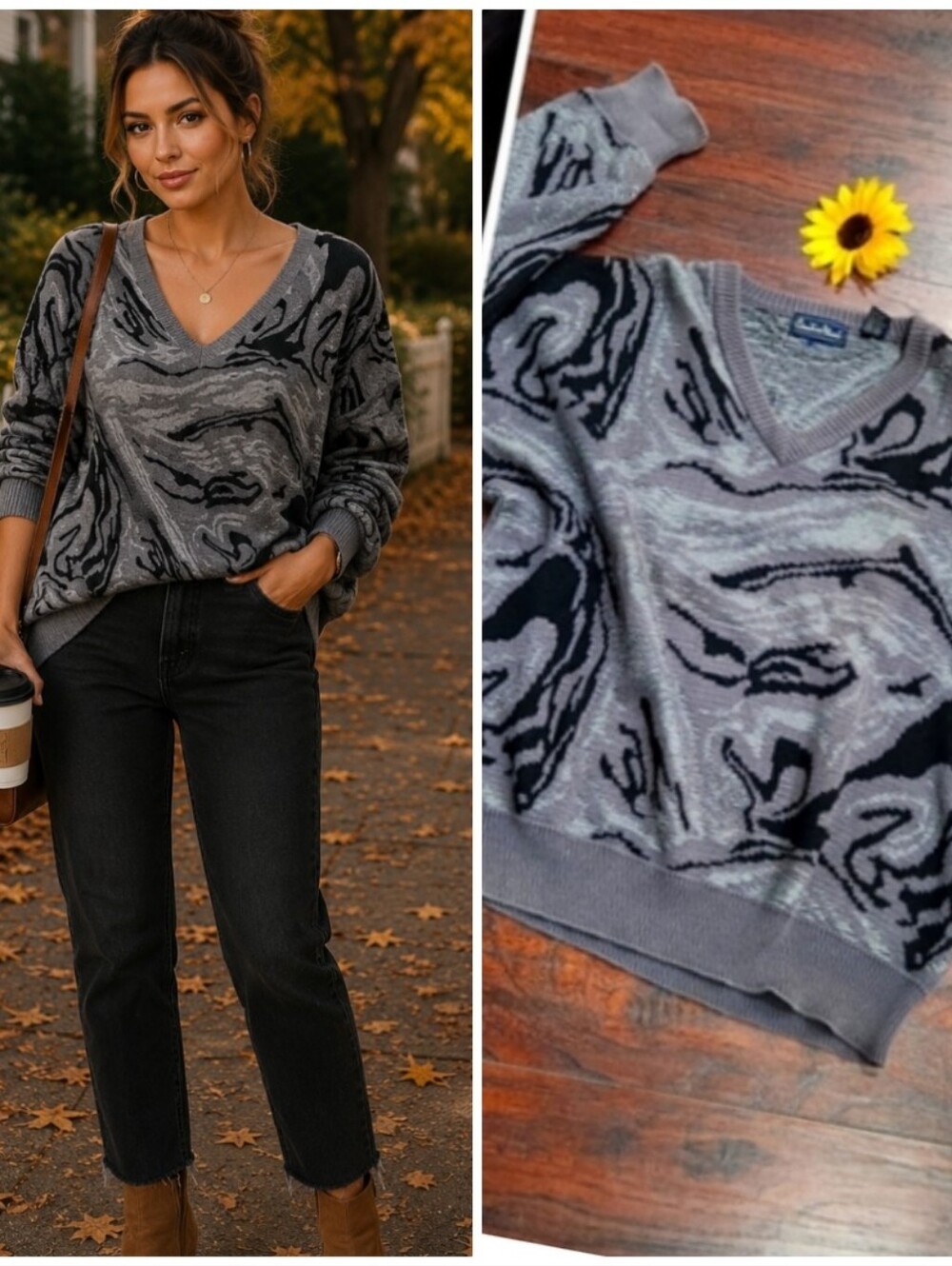 Contess Mara Vintage VNECK SWEATER 🌸